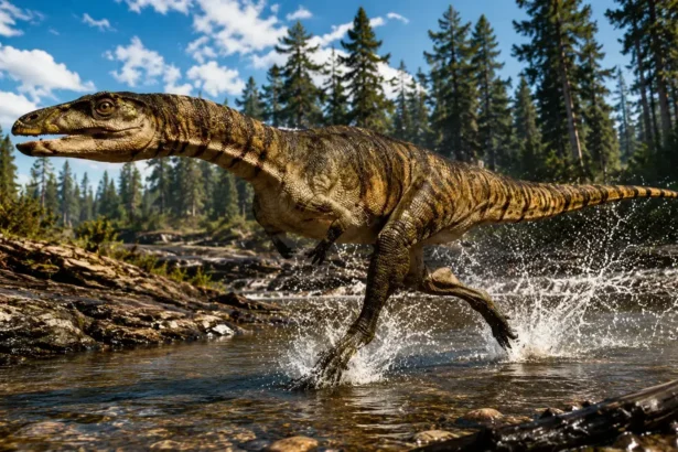 O estranho parente dos crocodilos que andava sobre duas pernas e tinha bico sem dentes