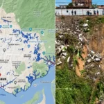 Área de encosta em Manaus com vegetação e solo exposto