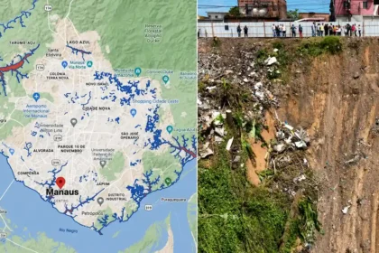 Área de encosta em Manaus com vegetação e solo exposto