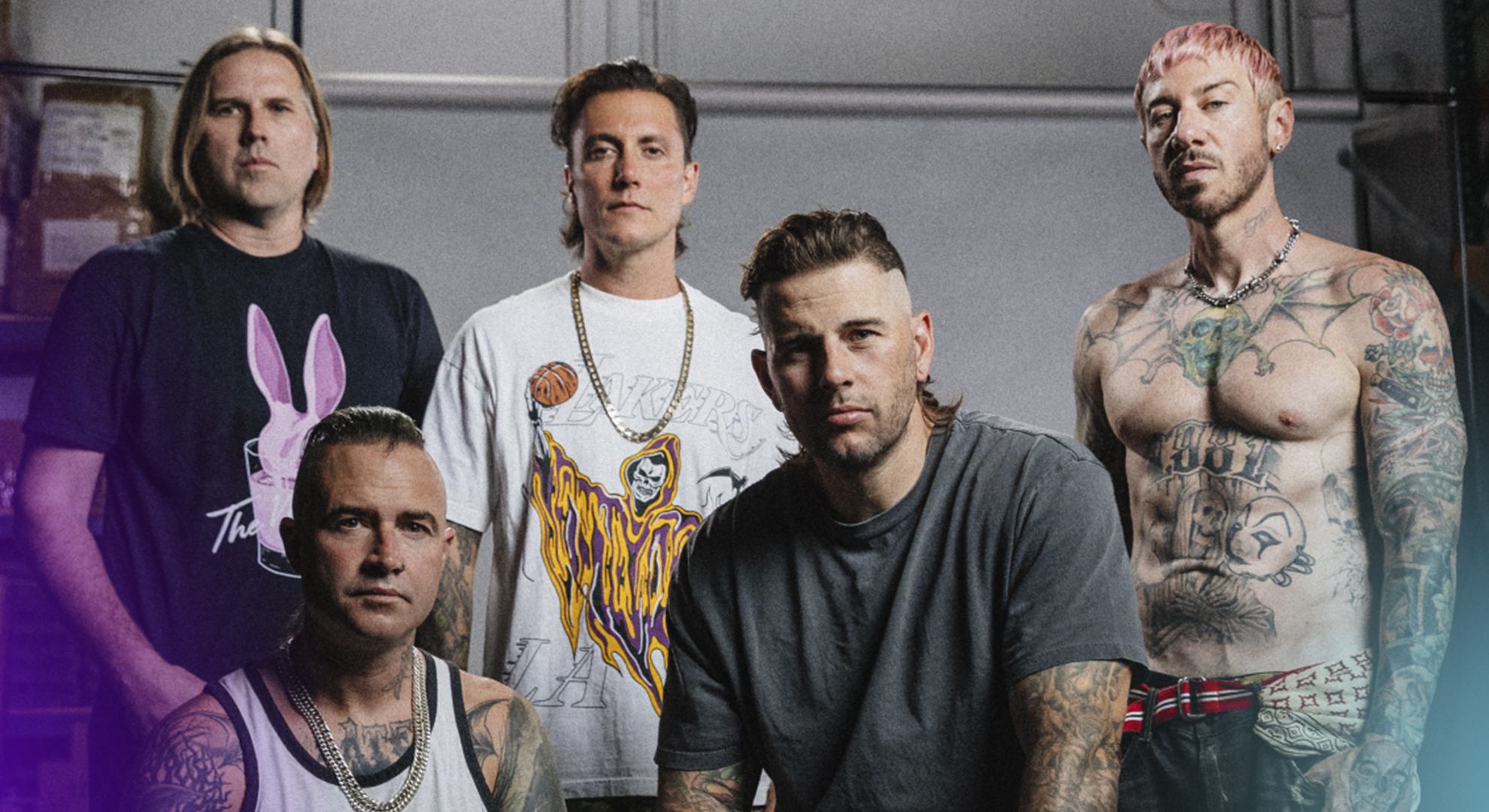 Integrantes do Avenged Sevenfold em imagem promocional oficial do Rock in Rio 2026